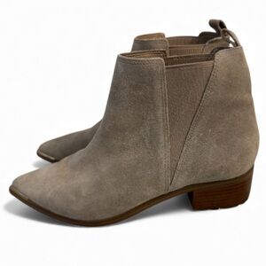 Marc Fisher LTD Yale Pointy Toe Chelsea Bootie in taupe suede